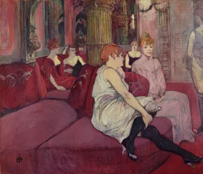 I salonen ved Rue des Moulins, 1894 (kul og olie på lærred)